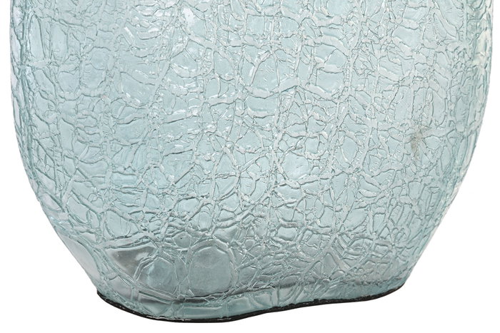 DKD Home Decor Jarrón de Cristal y Aluminio con Concha Azul