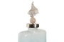 DKD Home Decor Jarrón de Cristal y Aluminio con Concha Azul