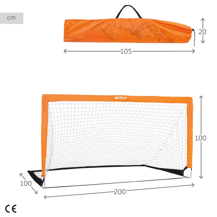 Aktive Sports Portería de fútbol plegable 200x100x100 cm