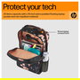 HP Mochila Campus XL Tie Dye para Portátil de 16.1 Pulgadas, Negra y Naranja, Resistente al Agua