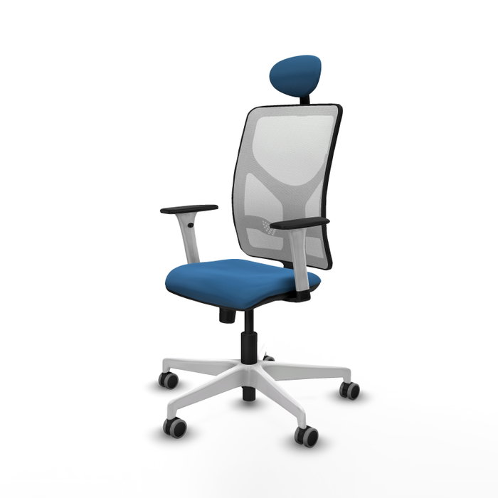 PIQUERAS Y CRESPO Silla de oficina Motilla Azul claro con malla blanca