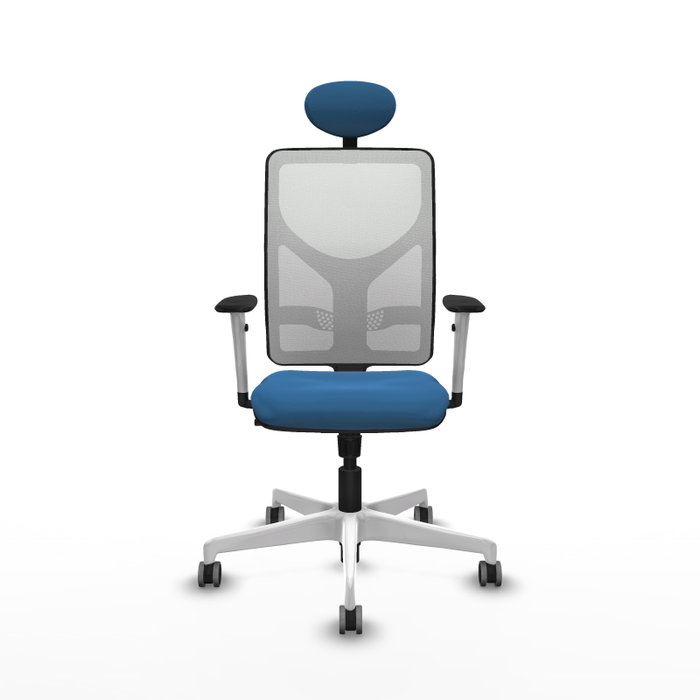 PIQUERAS Y CRESPO Silla de oficina Motilla Azul claro con malla blanca