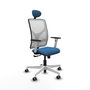 PIQUERAS Y CRESPO Silla de oficina Motilla Azul claro con malla blanca