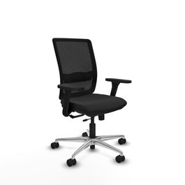 PIQUERAS Y CRESPO Silla de oficina Haches con mecanismo Sincro/Traslack y brazos 3D, Negro