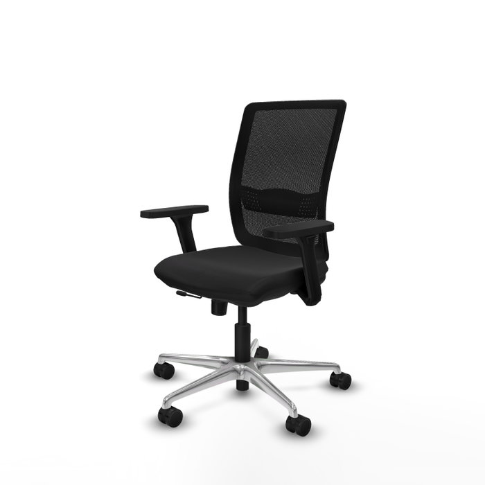 PIQUERAS Y CRESPO Silla de oficina Haches con mecanismo Sincro/Traslack y brazos 3D, Negro
