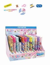 Mitama Spinny Pen Bolígrafo Borrable 0,7 mm Azul Expositor de 72 unidades