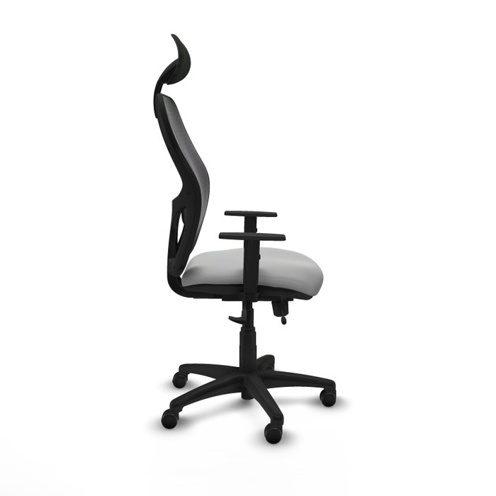 PIQUERAS Y CRESPO Silla de oficina Alocén con mecanismo traslack, malla negra y similpiel gris claro PIQUERAS Y CRESPO Silla de oficina Alocén con mecanismo traslack, malla negra y similpiel gris claro