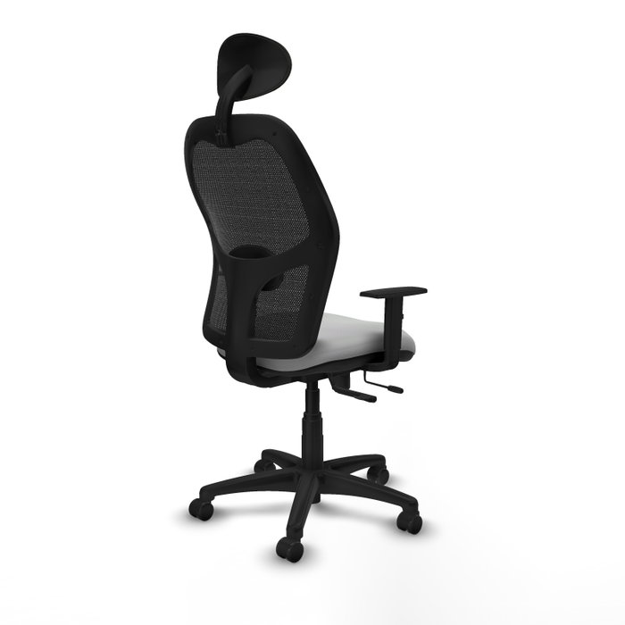 PIQUERAS Y CRESPO Silla de oficina Alocén con mecanismo traslack, malla negra y similpiel gris claro PIQUERAS Y CRESPO Silla de oficina Alocén con mecanismo traslack, malla negra y similpiel gris claro
