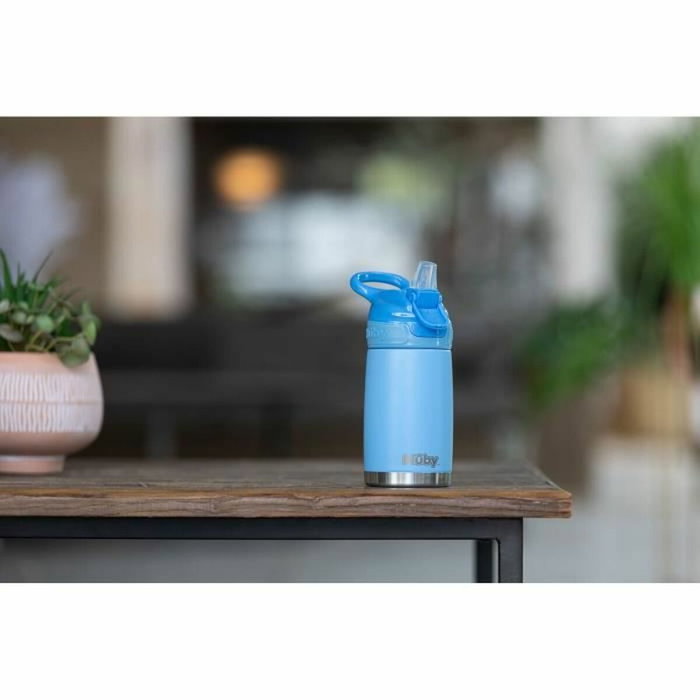 Nuby Botella térmica de 300 ml en acero inoxidable - Azul