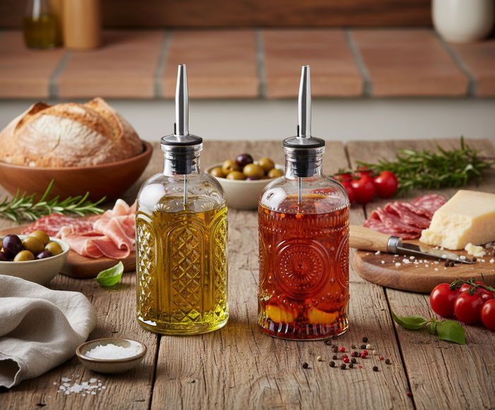 Inde Aceitera Vidrio con Tapón 220 ml 6.3x6.3x18 cm (24 Unidades)