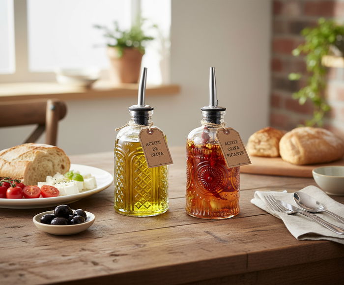 Inde Aceitera Vidrio con Tapón 220 ml 6.3x6.3x18 cm (24 Unidades)