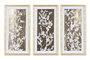 DKD Home Decor Cuadro Oriental Dorado, Set de 3 Unidades, 60x30x3.5 cm, Cristal y Poliestireno, Diseño Ramas