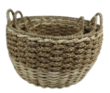 DKD Home Decor Cesta Tropical Seagrass Natural 40 x 30 x 40 cm Set de 3 (2 Unidades)