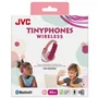 JVC HA-KD10W Auriculares Infantiles Tinyphone Inalámbricos Bluetooth con Limitador de Sonido, 16h Batería, Diadema Ajustable Rosas