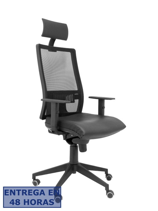 Piqueras y Crespo Silla Horna con Mecanismo Sincro y Asiento en Piel Negra Piqueras y Crespo Silla Horna con Mecanismo Sincro y Asiento en Piel Negra