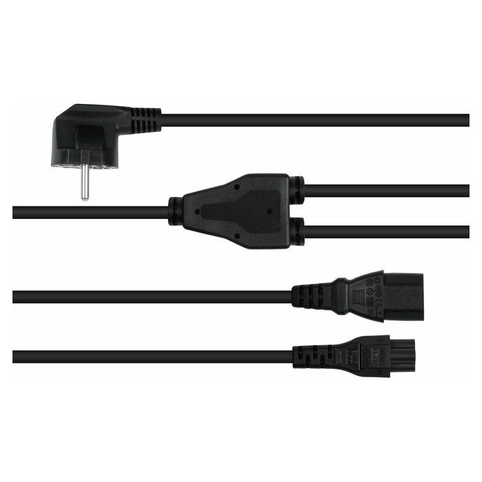 Kabelmeister SK0135-S020 Cable de alimentación con enchufe E+F 90° y C13+C5 Negro Kabelmeister SK0135-S020 Cable de alimentación con enchufe E+F 90° y C13+C5 Negro