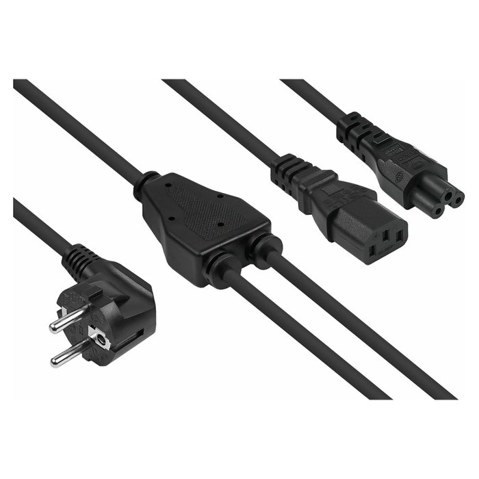Kabelmeister SK0135-S020 Cable de alimentación con enchufe E+F 90° y C13+C5 Negro Kabelmeister SK0135-S020 Cable de alimentación con enchufe E+F 90° y C13+C5 Negro