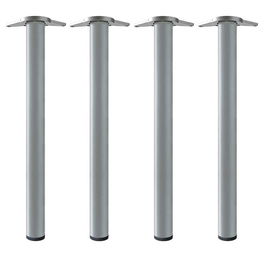 ALK Herrajes Juego de 4 Patas para Mesa Neiva en Acero - Acabado Gris Metal - Altura 71 cm, Diámetro 60 mm