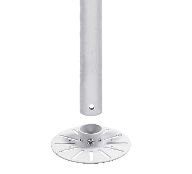 B-Tech BT5935 Pole, 100cm, Heavy Duty, Steel, White, para CCTV