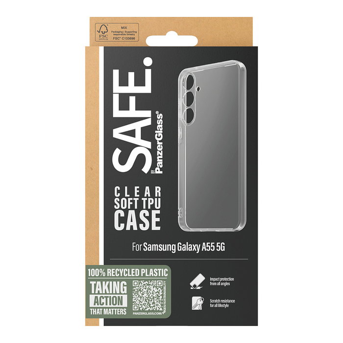 PanzerGlass SAFE. by Case para Samsung Galaxy A55 5G, Transparente