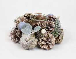 DKD Home Decor Portavelas Piña Cristal 19x19x9 Decape
