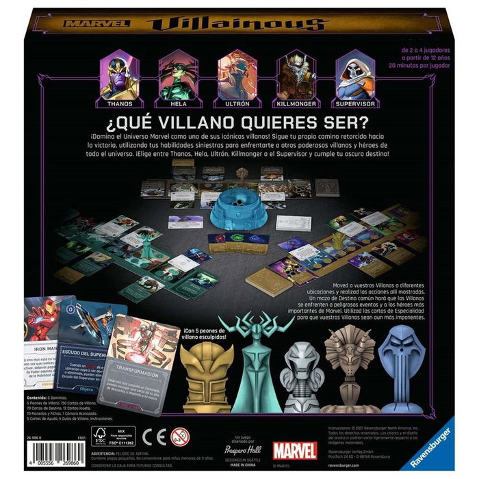 Ravensburger Marvel Villainous Juego de Mesa Estratégico 2-4 Jugadores 12+ Años