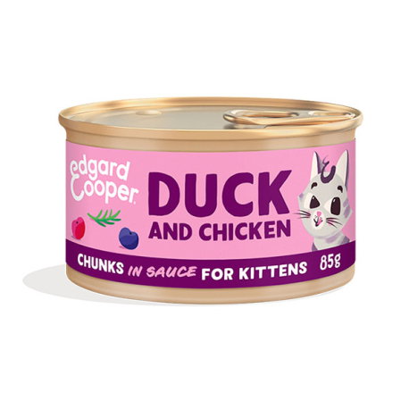 EC FELINE Kitten Trocitos Pato y Pollo Lata 18x85g EC FELINE Kitten Trocitos Pato y Pollo Lata 18x85g