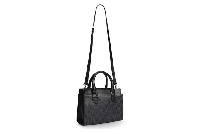 Lucky Bees 1281 Bolso de mano de piel de polivinilo para mujer, negro Lucky Bees 1281 Bolso de mano de piel de polivinilo para mujer, negro