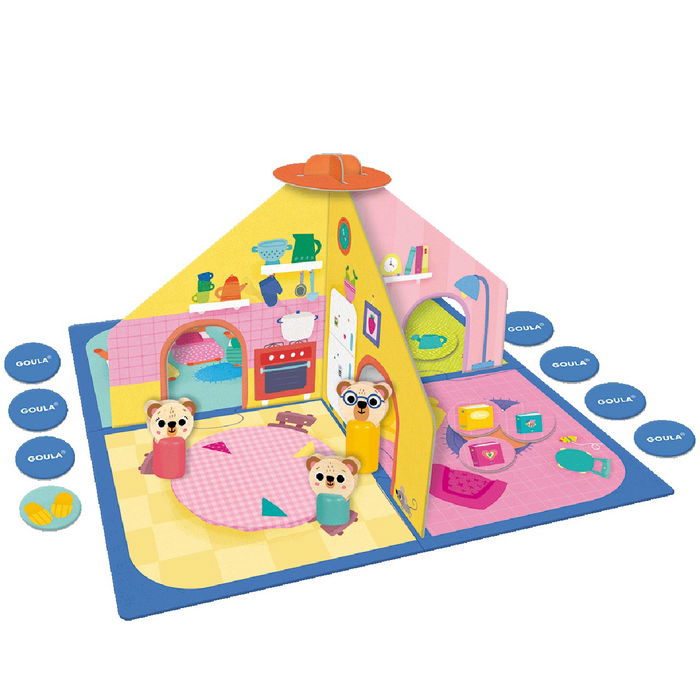 GOULA Ricitos De Oro Y Los Tres Osos 1110100760 Juego de Mesa Cooperativo y de Lotería Multilingüe para Niños +3 Años