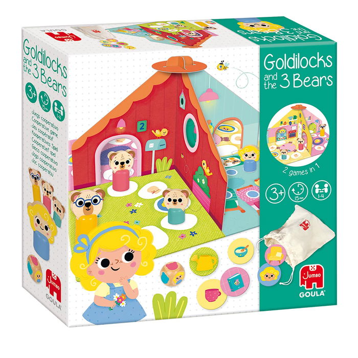 GOULA Ricitos De Oro Y Los Tres Osos 1110100760 Juego de Mesa Cooperativo y de Lotería Multilingüe para Niños +3 Años