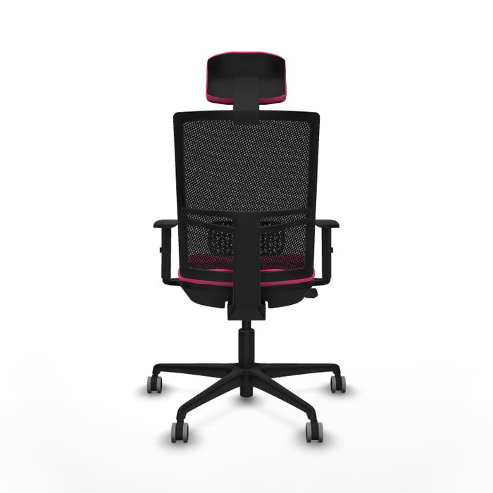 PIQUERAS Y CRESPO Silla de oficina Yunquera Rosa y Negro con Mecanismo Sincro/Traslack