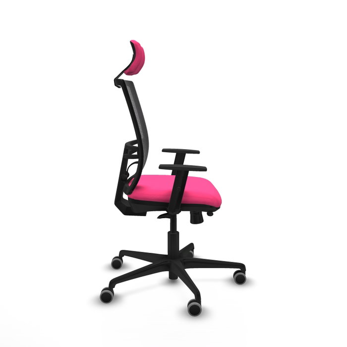 PIQUERAS Y CRESPO Silla de oficina Yunquera Rosa y Negro con Mecanismo Sincro/Traslack