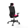 PIQUERAS Y CRESPO Silla de oficina Yunquera Rosa y Negro con Mecanismo Sincro/Traslack