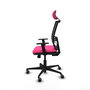 PIQUERAS Y CRESPO Silla de oficina Yunquera Rosa y Negro con Mecanismo Sincro/Traslack