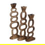 S/3 Candelabro Natural Madera de Mango 17 X 7 X 50 cm