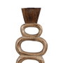 S/3 Candelabro Natural Madera de Mango 17 X 7 X 50 cm