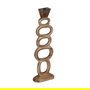 S/3 Candelabro Natural Madera de Mango 17 X 7 X 50 cm
