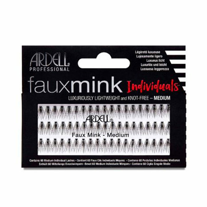 Ardell Faux Mink Pestañas Individuales Negras Medium