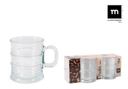 La Mediterranea Set de 2 Tazas de Desayuno Parker 260ml (18 Cajas)​