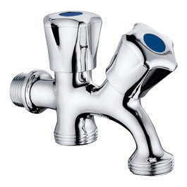 Verhal Basic Grifo de Lavadora y Lavavajillas, Latón Cromado, Entrada 1/2", Salida 3/4", 112 x 84.5 mm