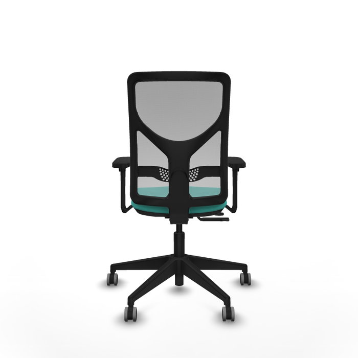 PIQUERAS Y CRESPO Silla de oficina Motilla con mecanismo Sincro/Traslack, Turquesa y Gris