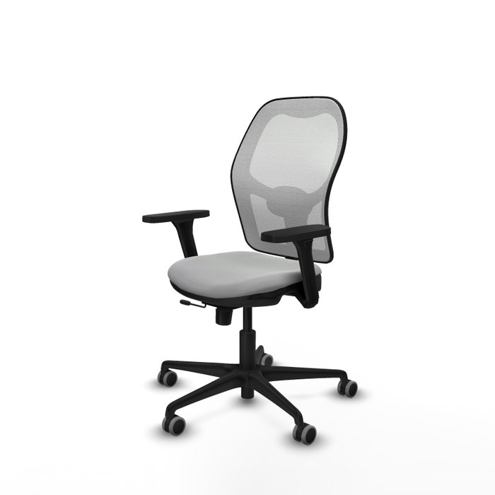 PIQUERAS Y CRESPO Silla de oficina Jorquera con mecanismo Sincro/Traslack, Gris claro y Blanco