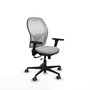 PIQUERAS Y CRESPO Silla de oficina Jorquera con mecanismo Sincro/Traslack, Gris claro y Blanco