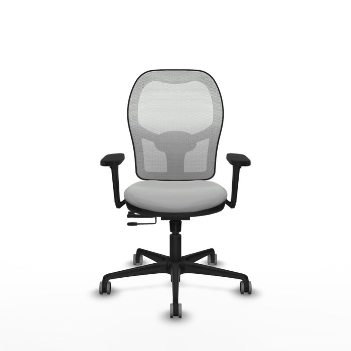 PIQUERAS Y CRESPO Silla de oficina Jorquera con mecanismo Sincro/Traslack, Gris claro y Blanco