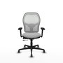 PIQUERAS Y CRESPO Silla de oficina Jorquera con mecanismo Sincro/Traslack, Gris claro y Blanco