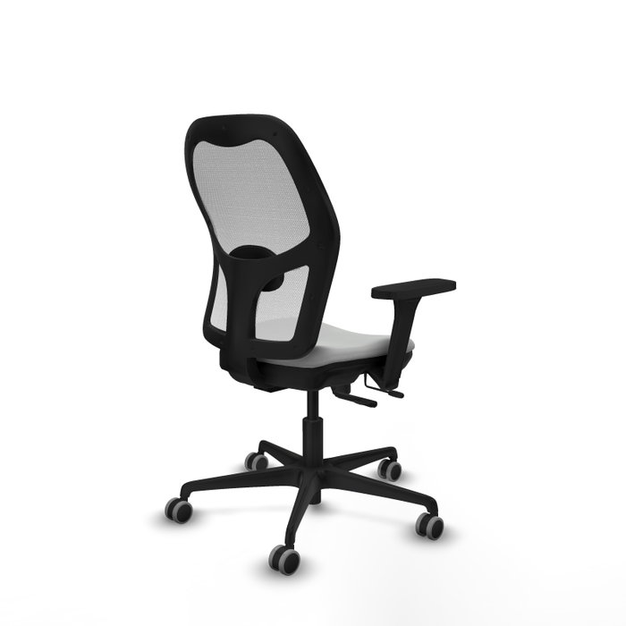 PIQUERAS Y CRESPO Silla de oficina Jorquera con mecanismo Sincro/Traslack, Gris claro y Blanco