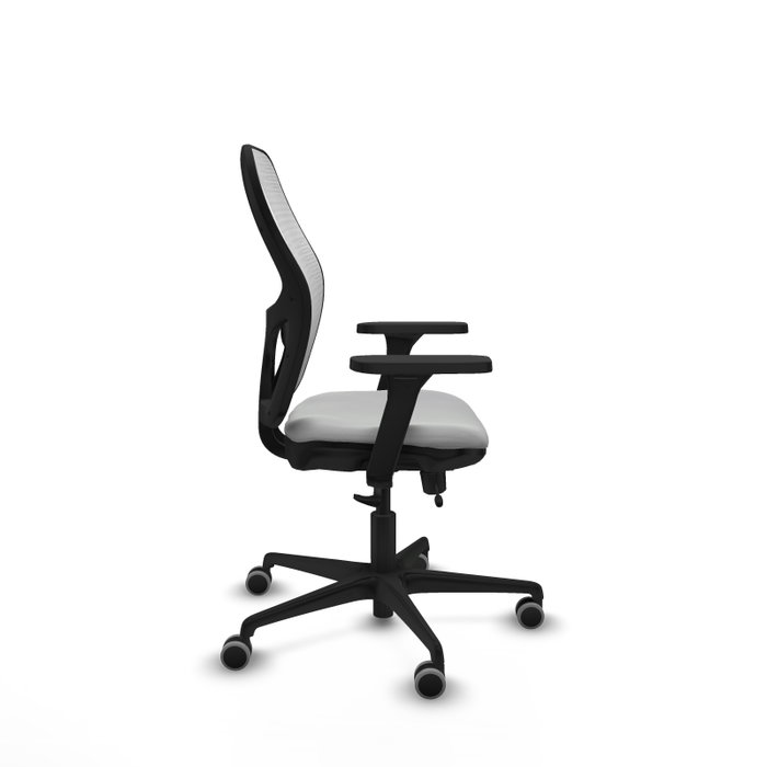 PIQUERAS Y CRESPO Silla de oficina Jorquera con mecanismo Sincro/Traslack, Gris claro y Blanco