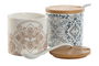 DKD Home Decor Azucarero Indio Delhi 2023 Beige Azul 7.5 x 7.5 x 7.5 cm (2 Unidades)