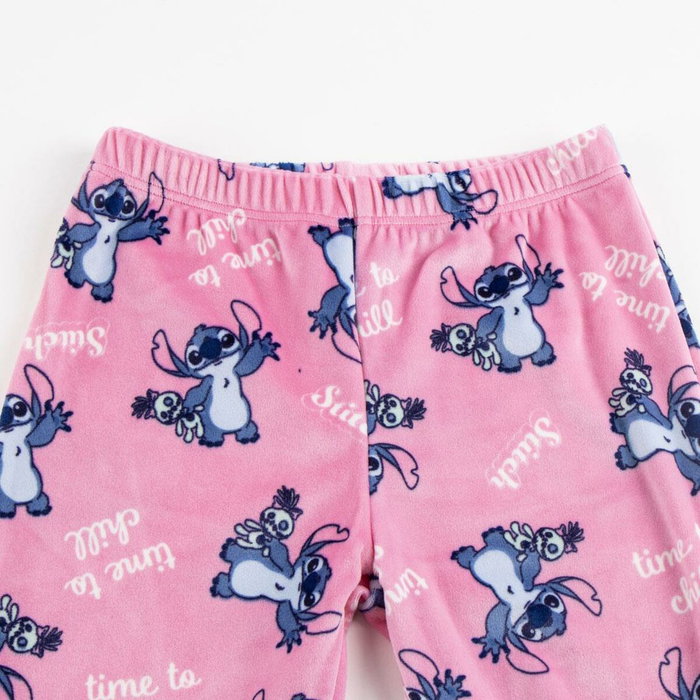 Cerdá Pijama Largo Coral Fleece Aplicaciones Stitch 14 Años Light Blue