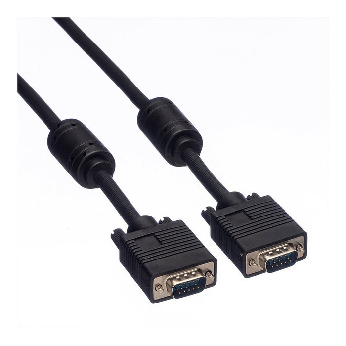 ROLINE 11.04.5270 Cable VGA (D-Sub) Macho a Macho de 20 metros con Núcleo de Ferrita, Negro